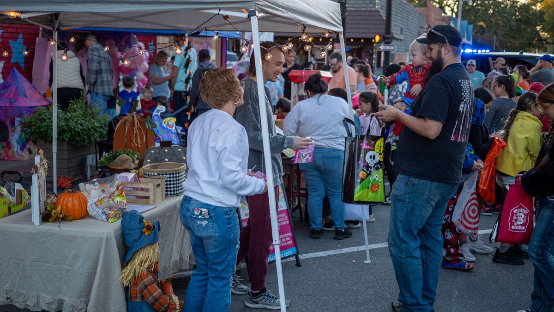 child trick or treating at Ghost Town festival in Benton, Arkansas