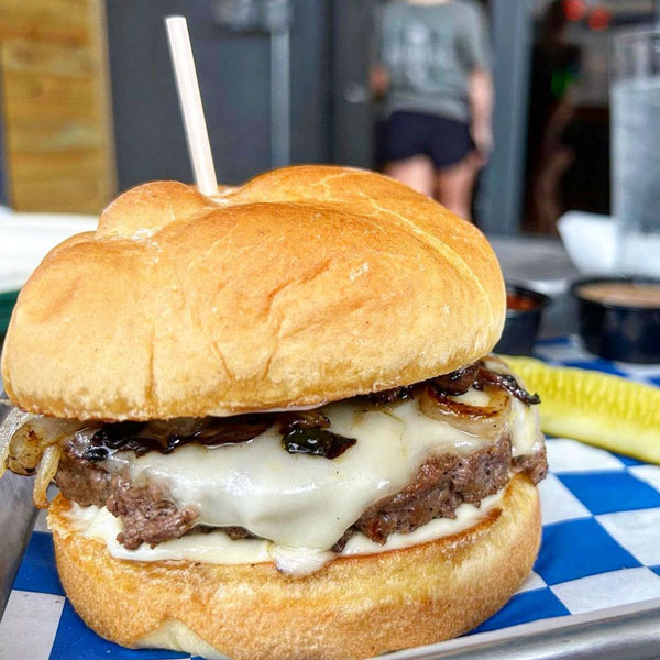 Mushroom Swiss Burger at Revival